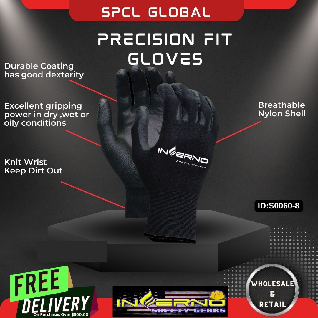 Black Precision Fit Gloves