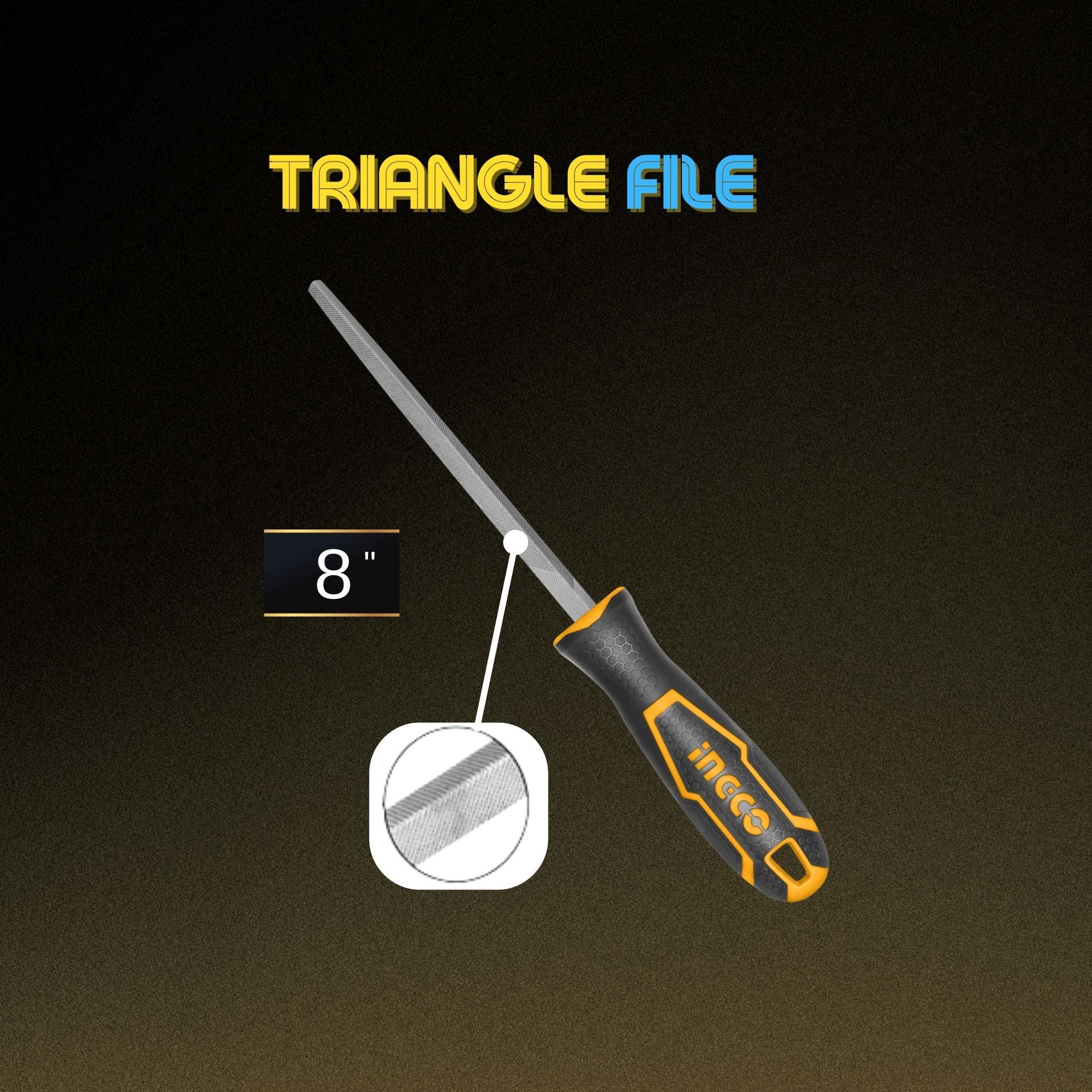 INGCO 8" TRIANGLE STEEL FILE