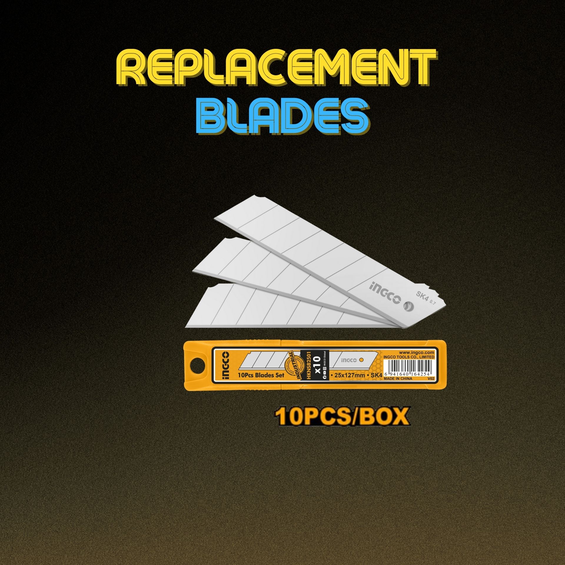 10 PCS 25X127MM BLADES SET