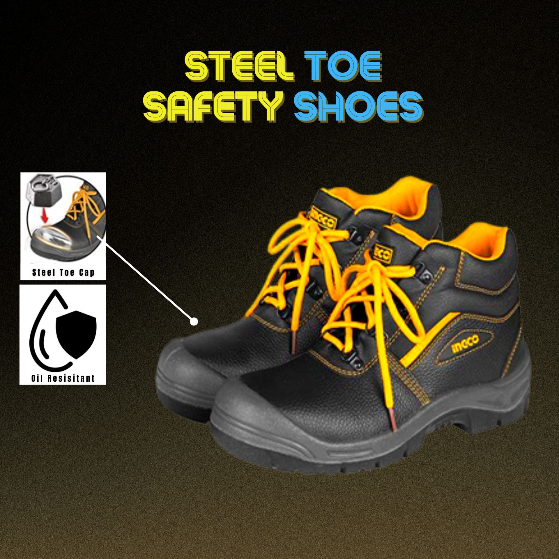 INGCO STEEL TOE SAFETY BOOTS