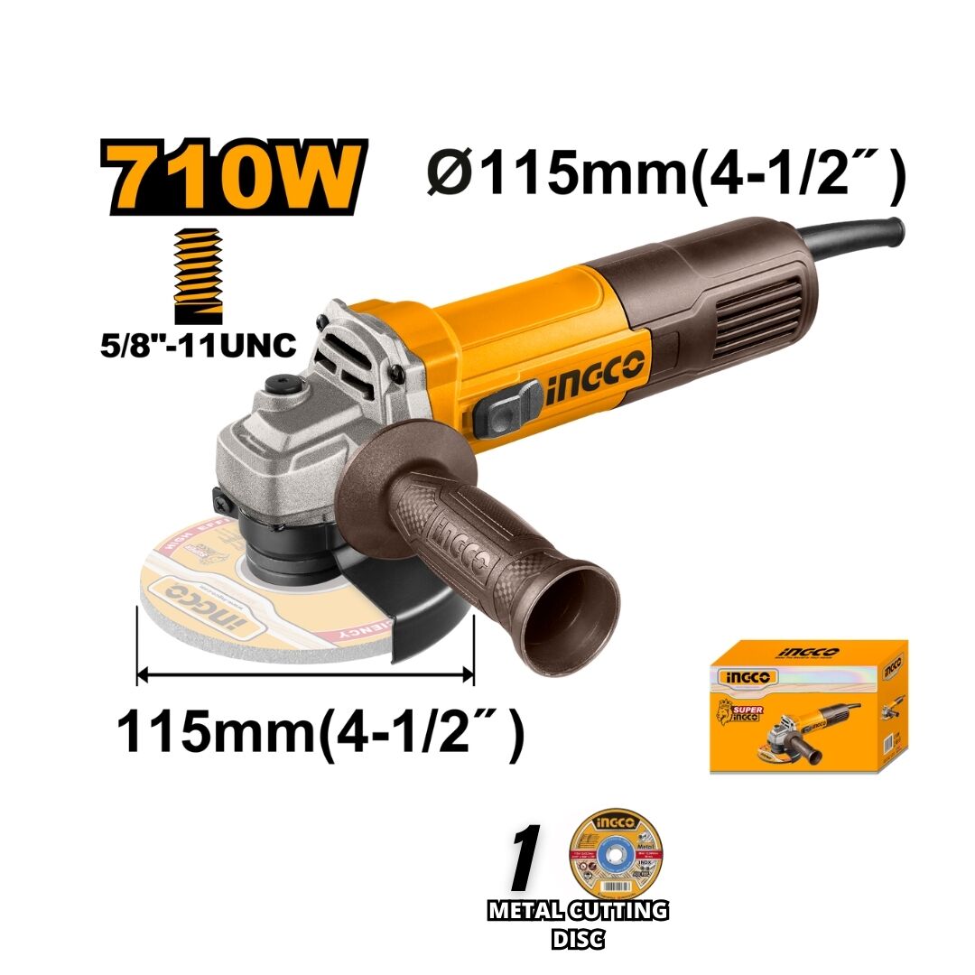 INGCO 710W 4-1/2” Angle Grinder