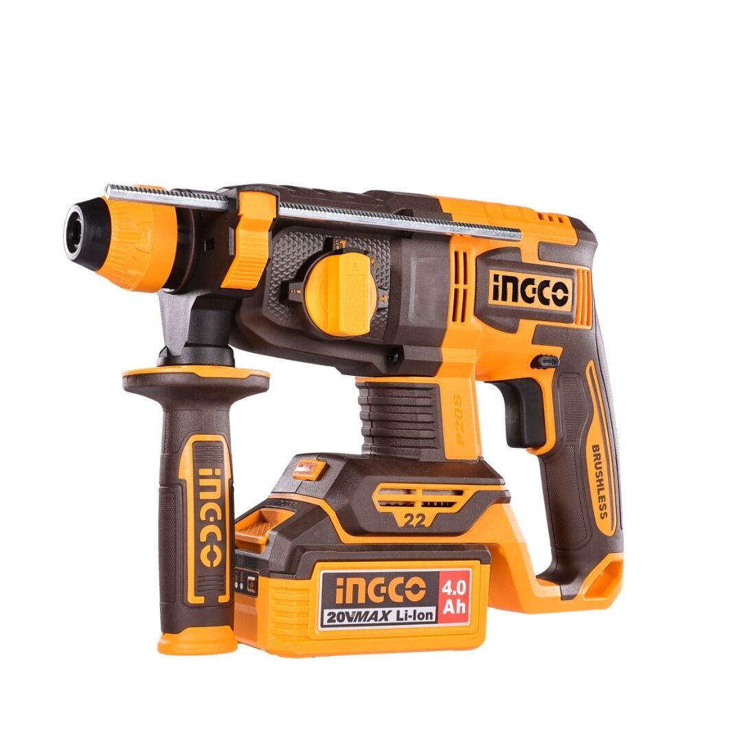 INGCO 20V Brushless 7/8" Cordless Rotary Hammer Drill – 2.0J SDS Plus | 2 × 4.0Ah Batteries - Image 3