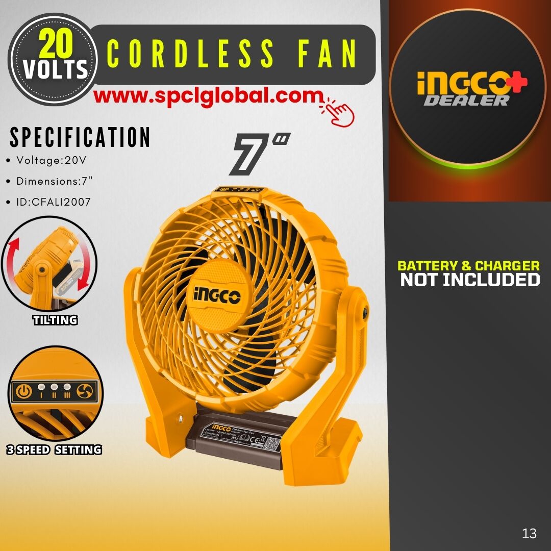 20V CORDLESS FAN - BATTERY AND CHARGER SOLD SEPARATELY