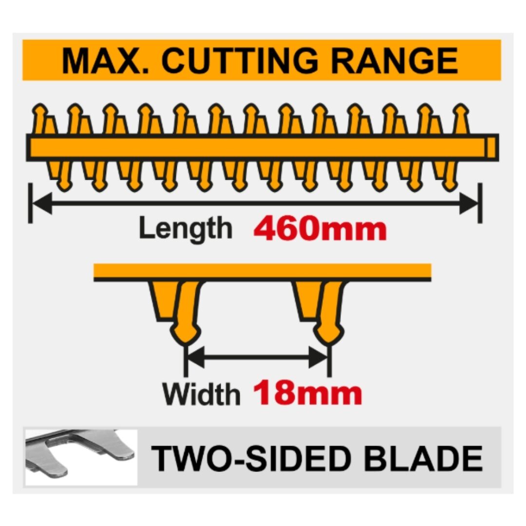 INGCO 20V Cordless Hedge Trimmer – 18" Tool Only - Image 2