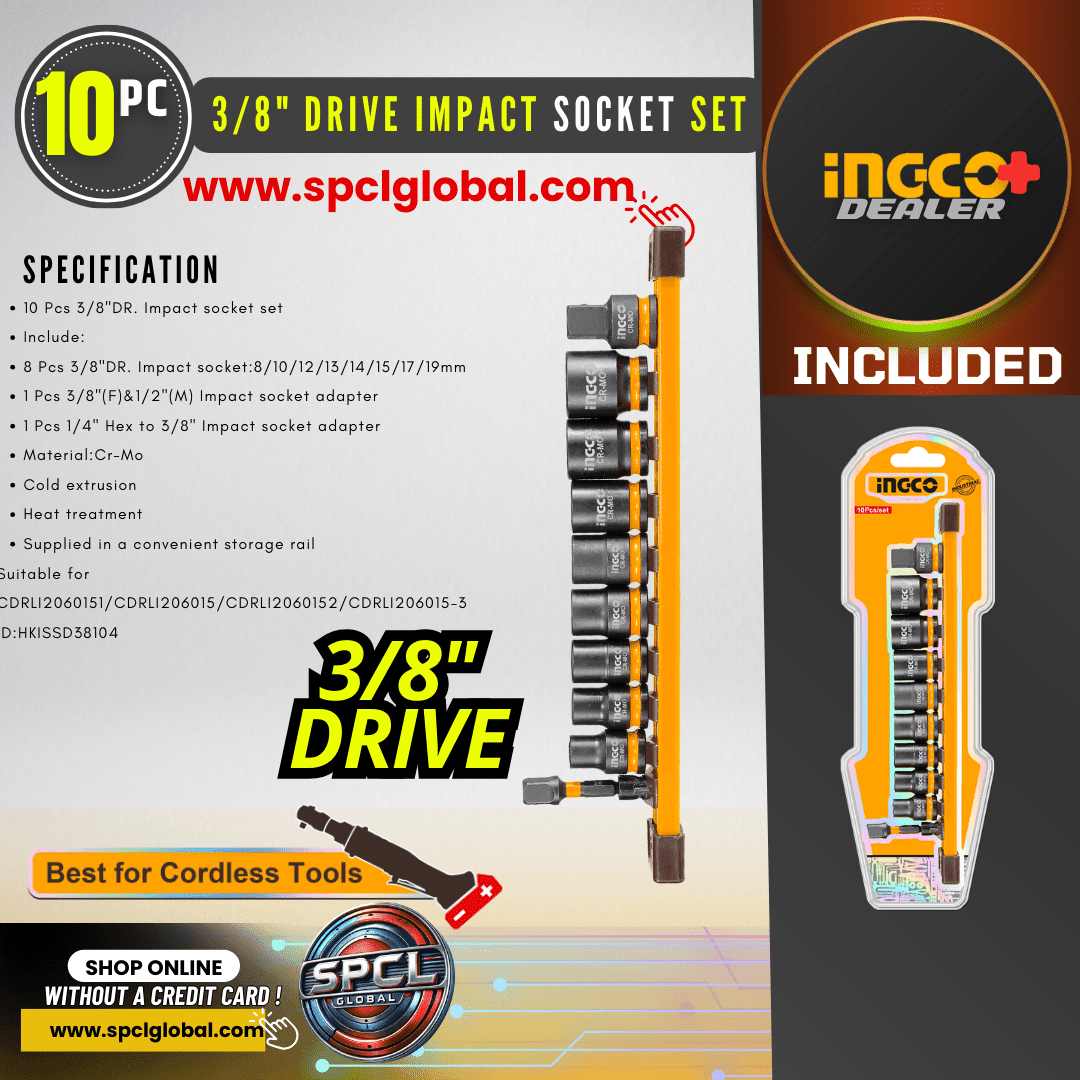 10PCS 3/8" DRIVE IMPACT SOCKET SET