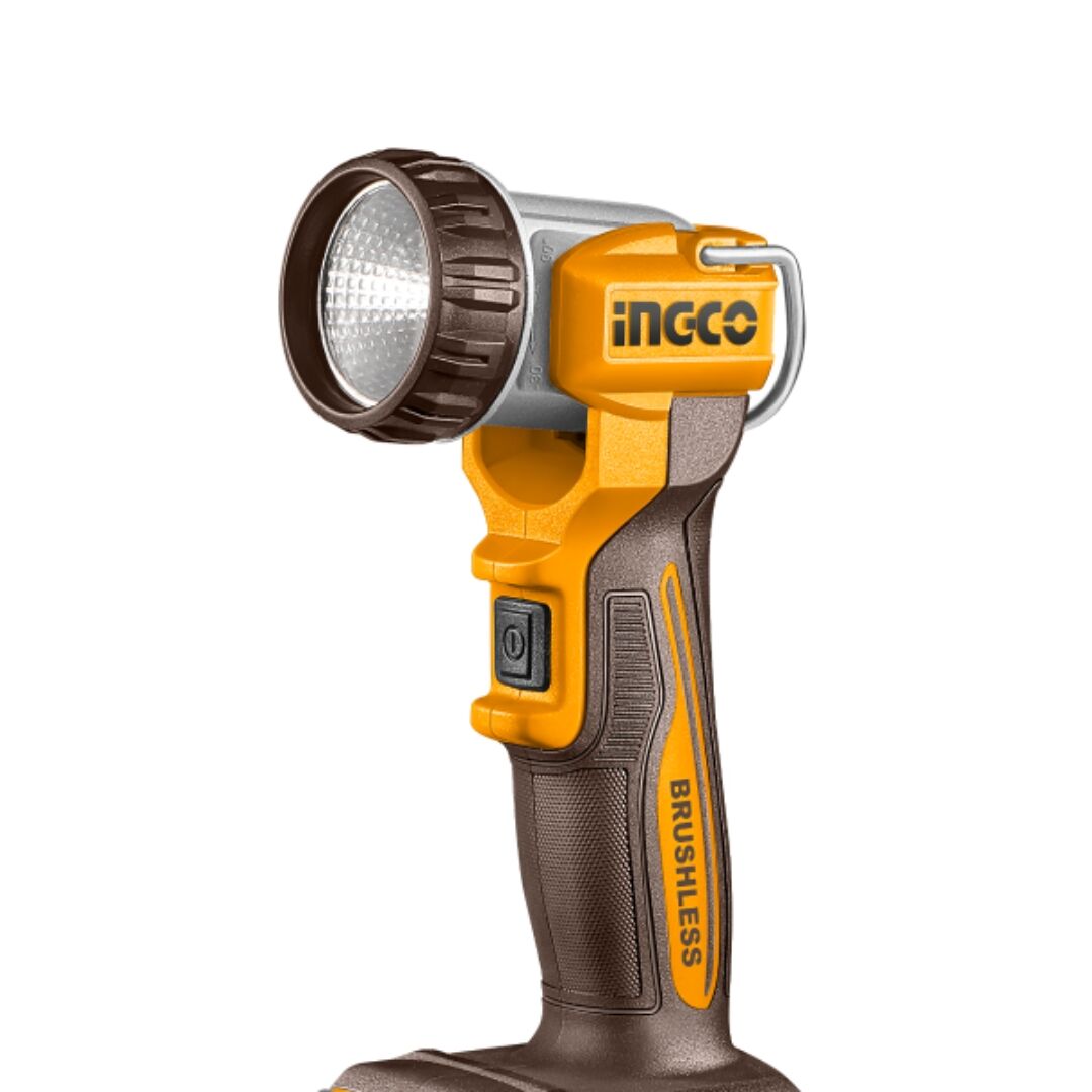 INGCO 20V Brushless 5Pc Cordless Tool Combo Kit โ Drill, Impact Wrench, Rotary Hammer, Grinder & Work Light | 2 Batteries - Image 5