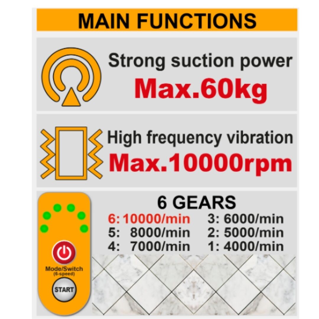 CORDLESS TILE VIBRATOR COMBO WITH BATTERY, CHARGER, KNEE PAD, TOOL KIT,TILE SPACERS & PUTTY TROWEL - Image 2