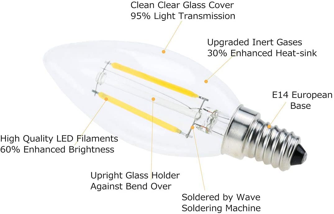 LED VINTAGE DIMMABLE CANDLE FILAMENT E-14 3000K - Image 2