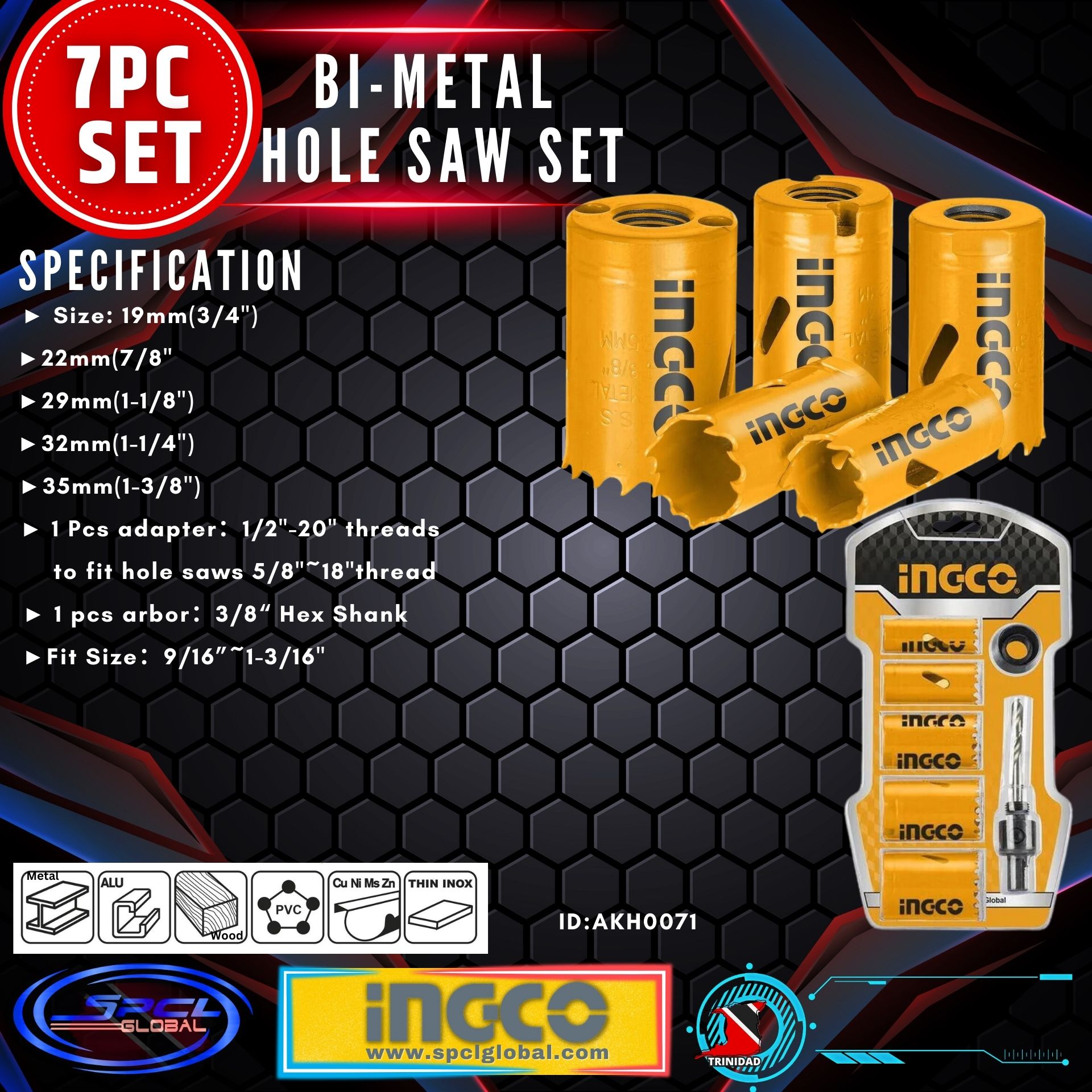 Bi-Metal Hole Saw Set
