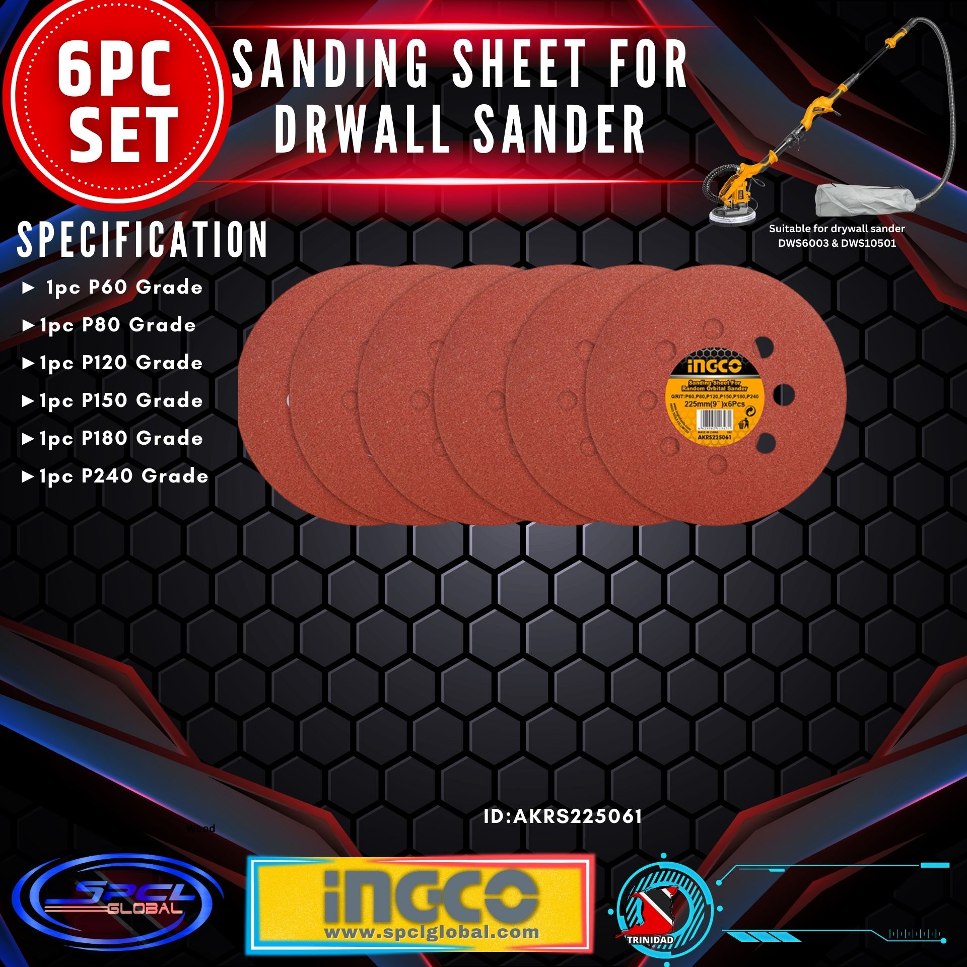 9" Sanding Sheet For Dry Wall Sander