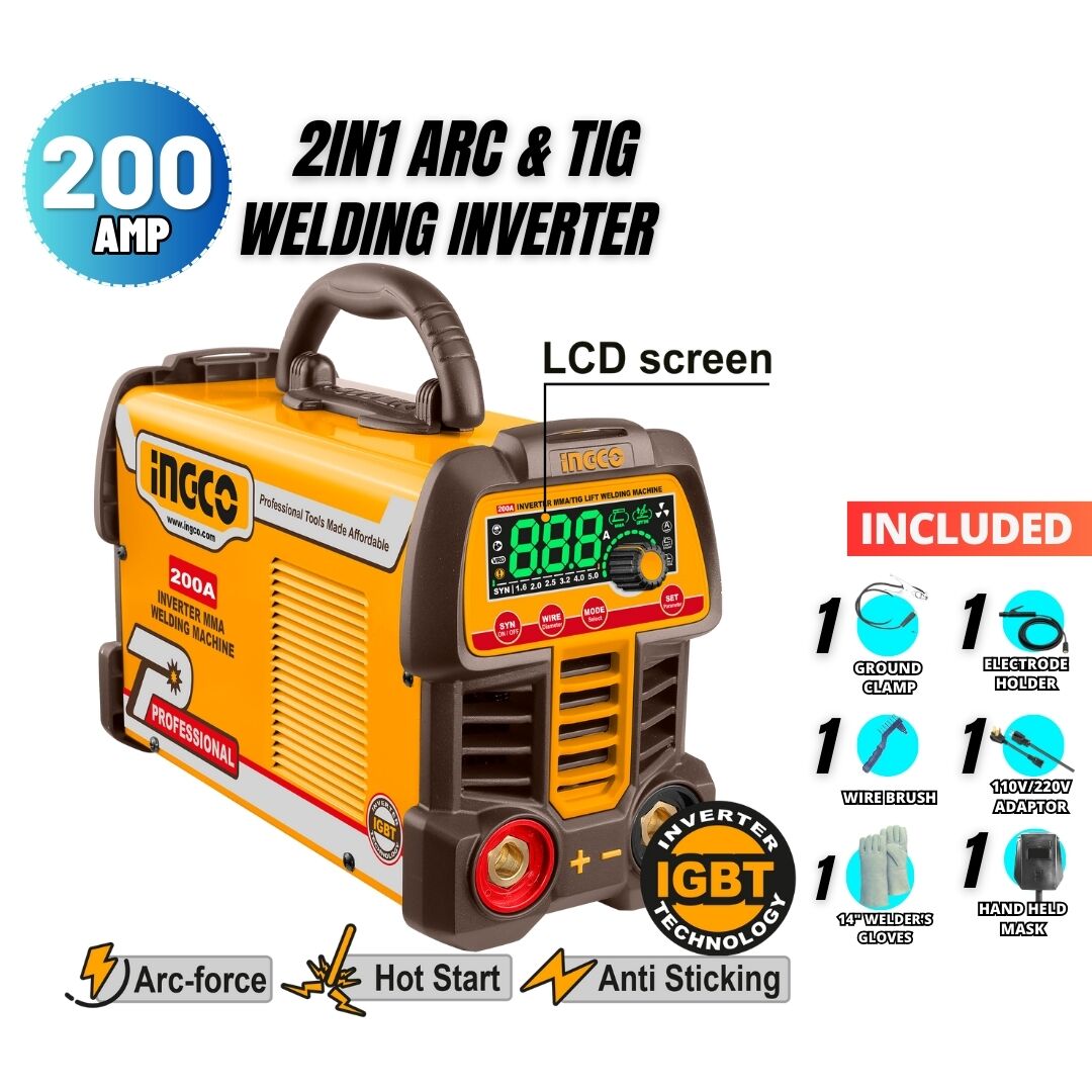 200AMPS 2IN1 TIG AND ARC WELDING INVERTER