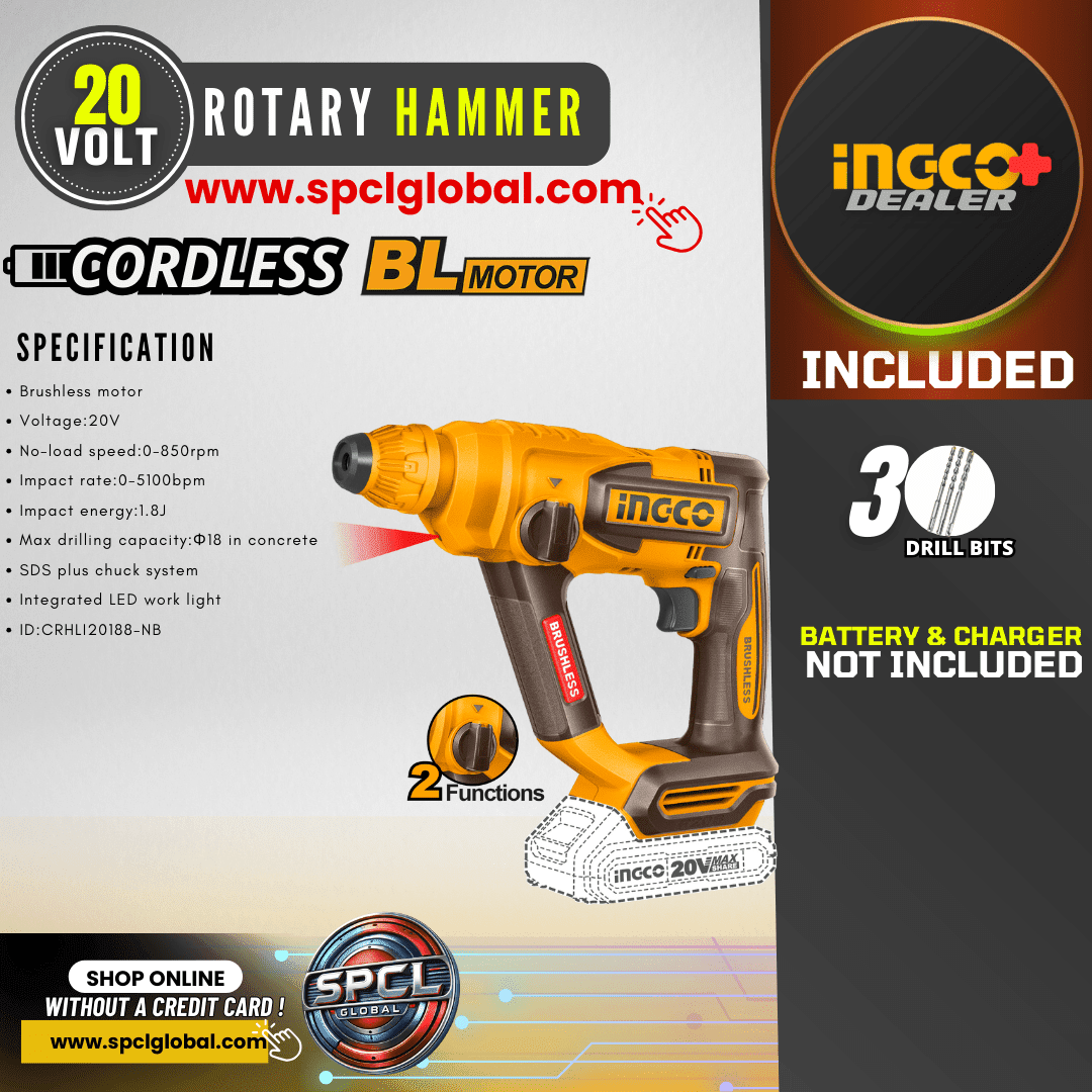 CORDLESS ROTARY HAMMER BATTERY AND CHARGER SOLD SEPARAETLY