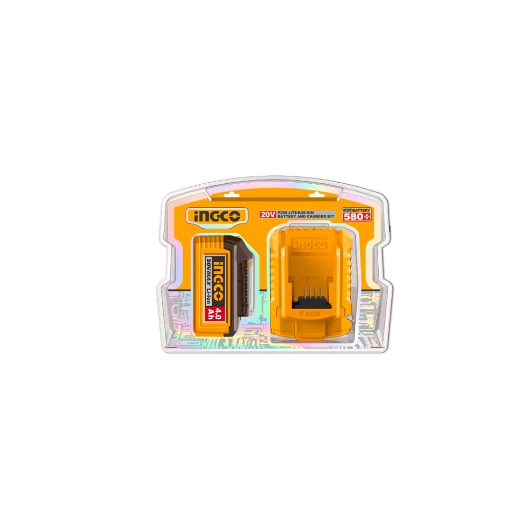 INGCO P20S 20V 4.0Ah Lithium-Ion Battery & Charger Combo Kit - Image 2
